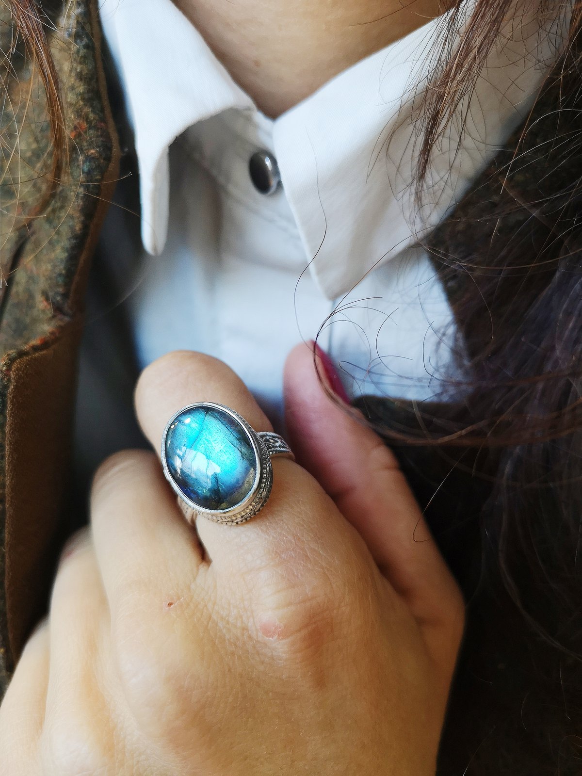 Bague discount or labradorite